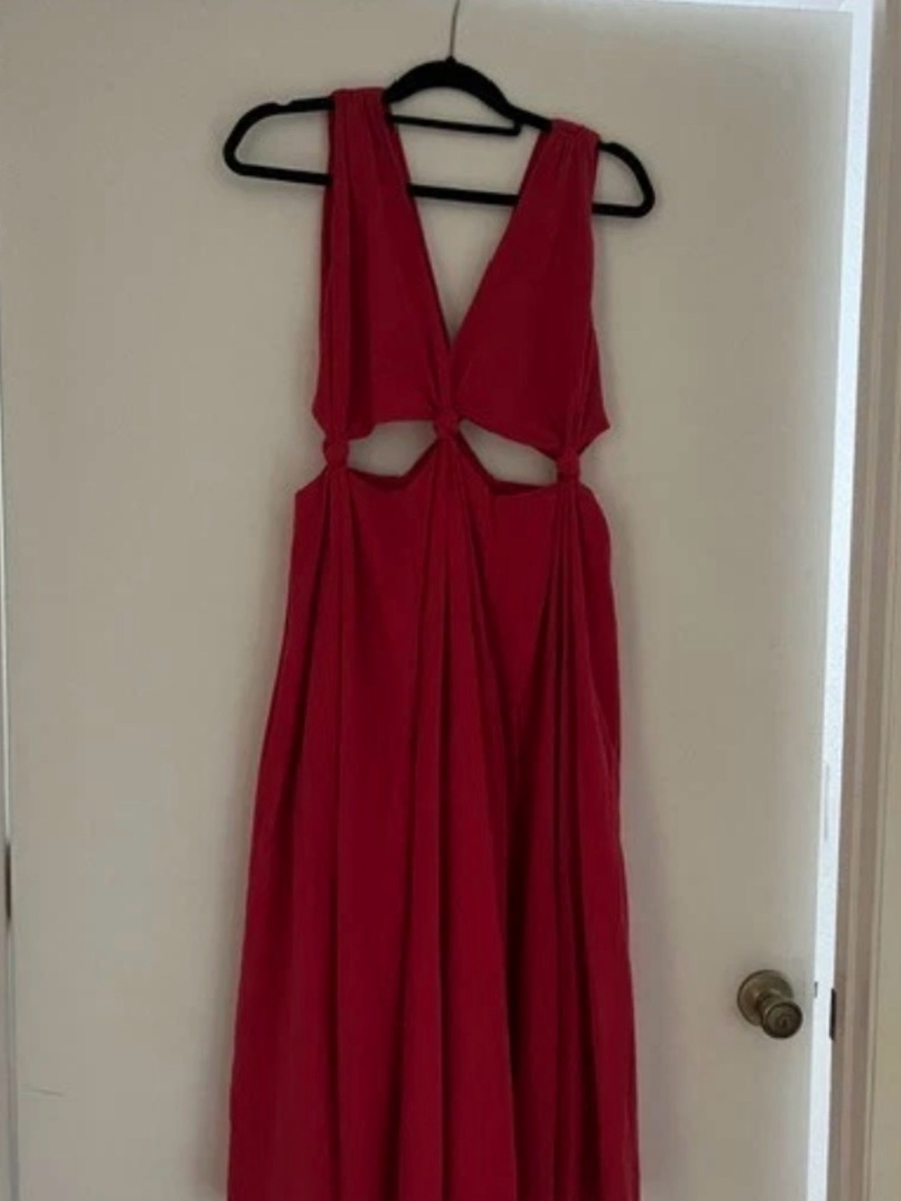 FARM Rio Red Backless Cutout Maxi Dress
